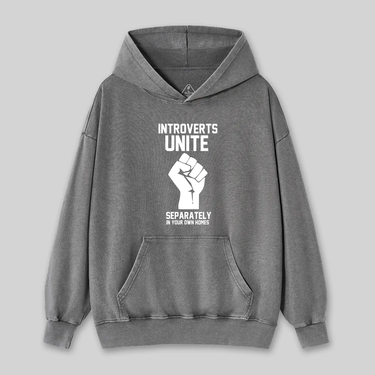 Introverts Unite Geek Washed Hoodie - Image 4