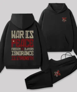 Dystopia Truths Front and Back Printed Geek Fleece Hoodie Set