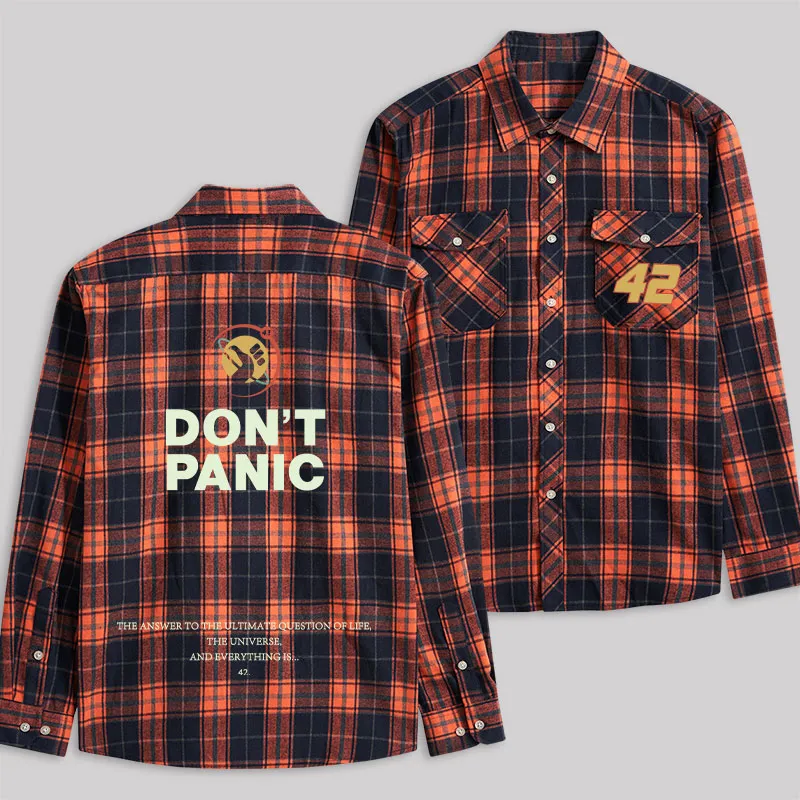 Don't Panic Plaid Flannel Shirt - Image 5