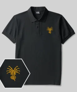 Facehugger Geek Embroidered Polo Shirts