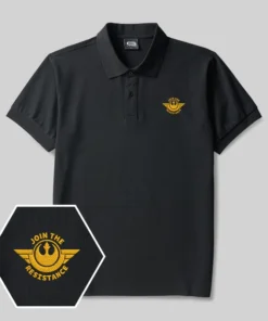 Join The Resistance Geek Embroidered Polo Shirts