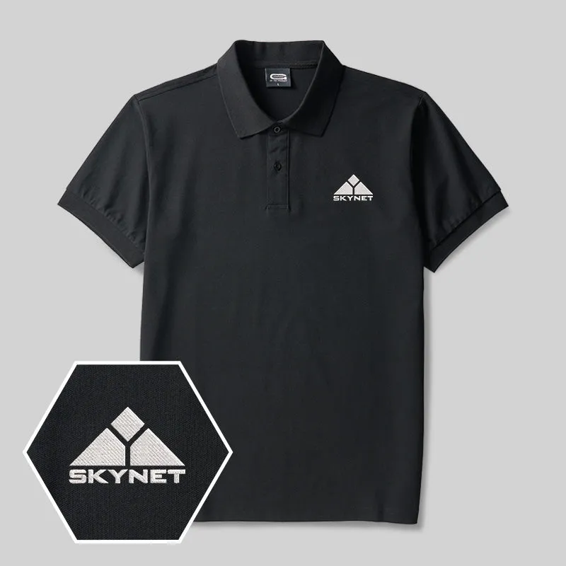 Geek Skynet Embroidered Polo Shirts