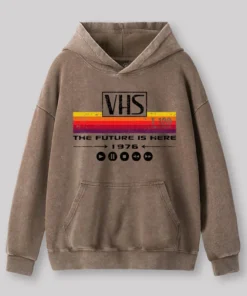 Alternative view of VHS The Future Is Here 1976 Washed Hoodie