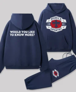 Alternative view of Scifi Space Recruit Front and Back Printed Geek Fleece Hoodie Set