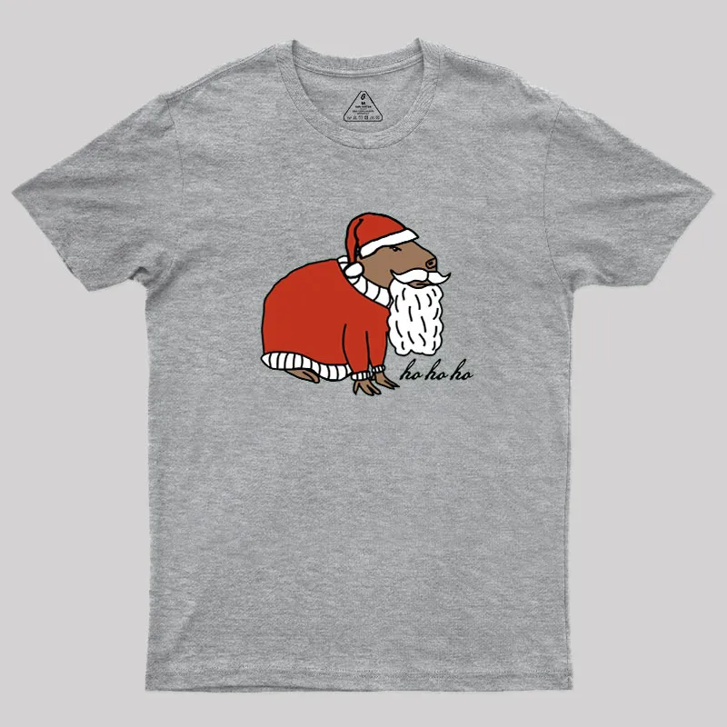 Capybara Santa Claus says Ho Ho Ho Geek T-Shirt - Image 5