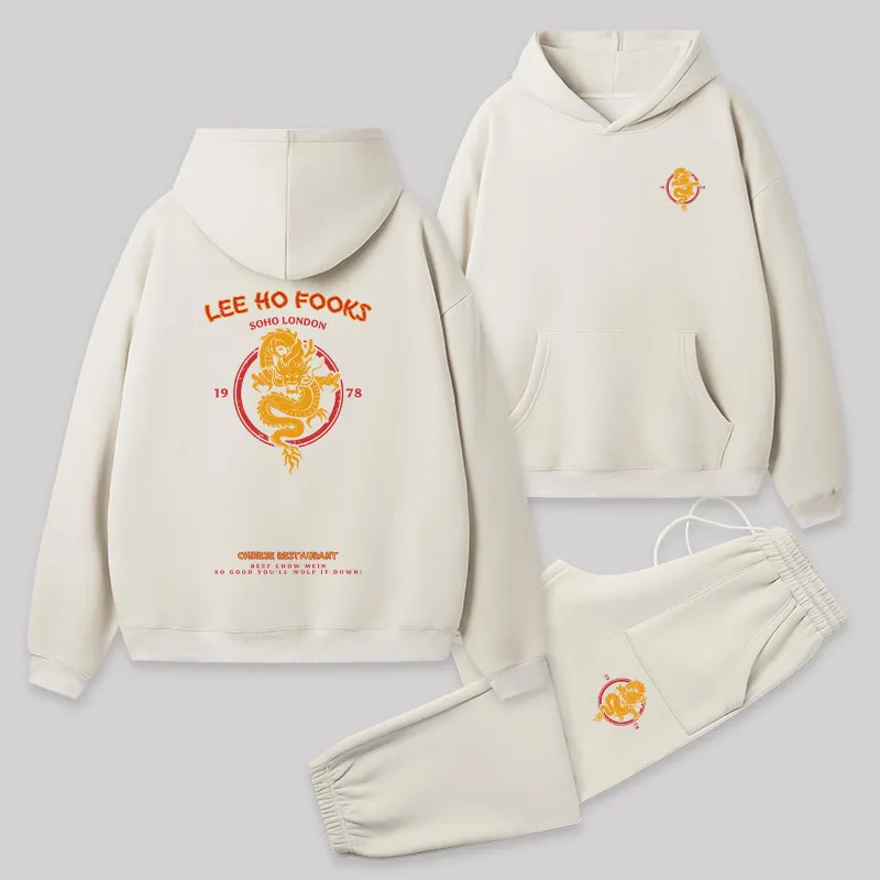 Lee Ho Fooks Vintage Front and Back Printed Geek Fleece Hoodie Set - Image 3