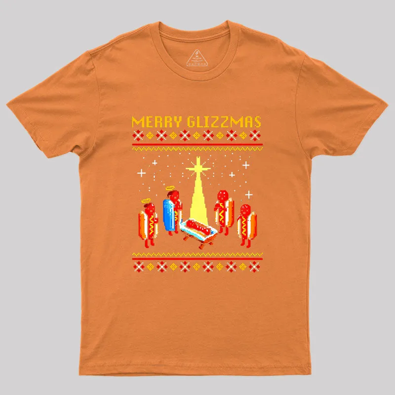 Merry Glizzmas Retro Funny Hot Dog Christmas Geek T-Shirt - Image 7