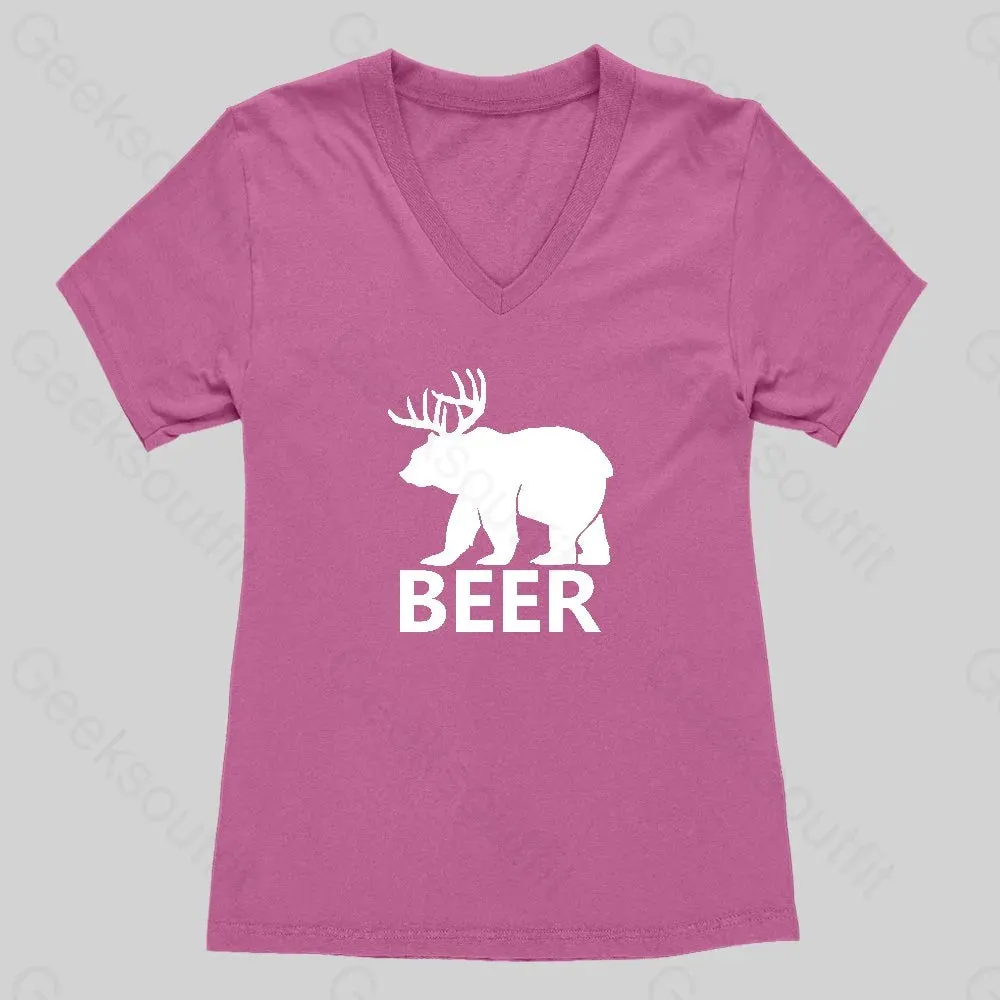 Beer Women's V-Neck T-shirt - Image 3