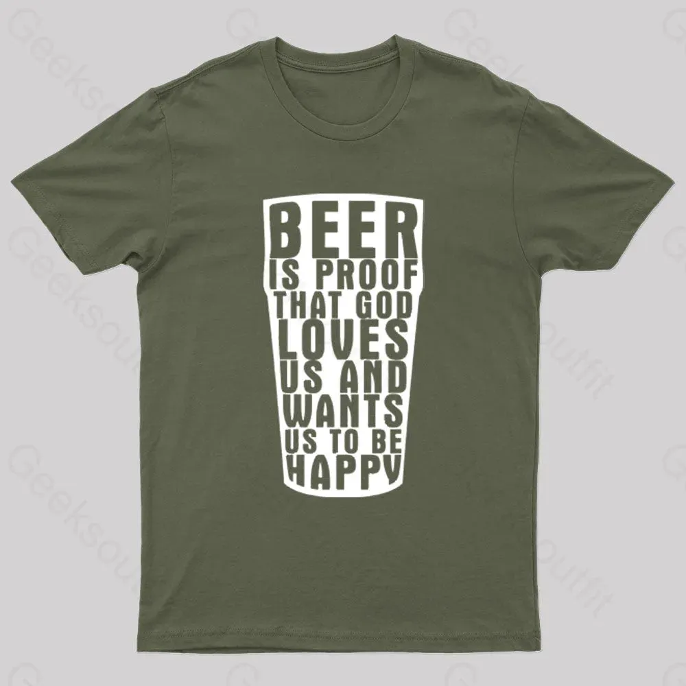 Benjamin Franklin Beer Quote Geek T-Shirt - Image 2