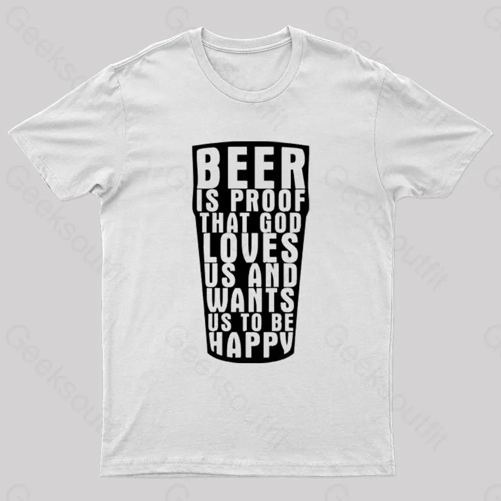 Benjamin Franklin Beer Quote Geek T-Shirt - Image 6