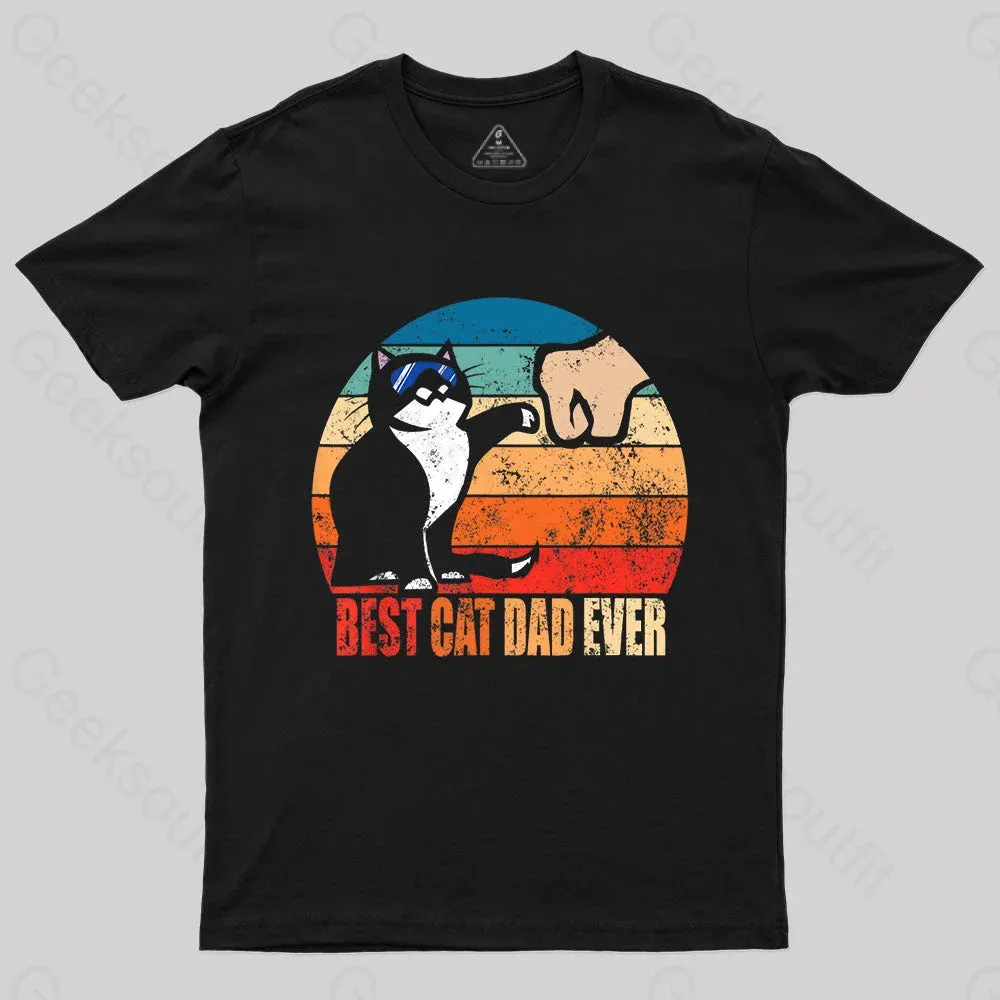 Best Cat Dad Ever Nerd T-Shirt - Image 2