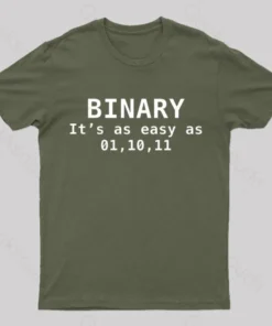 Alternative view of Binary It's As Easy As 01 10 11 Nerd T-Shirt