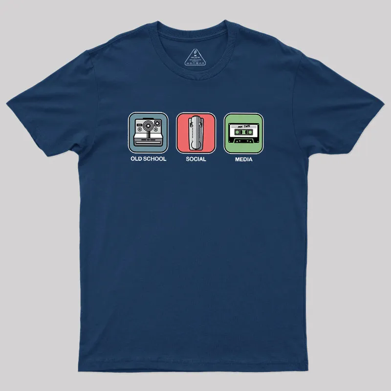 Old School Social Media Geek T-Shirt - Image 2