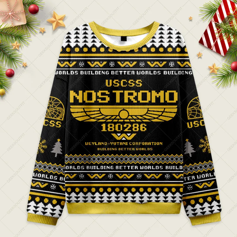 USCSS Nostromo Ugly Christmas Fuzzy Fleece Sweatshirt