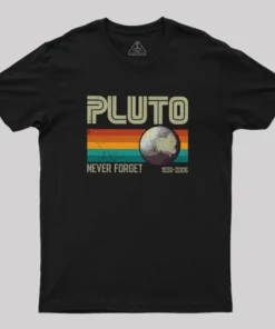 Alternative view of Pluto Never Forget Geek T-Shirt