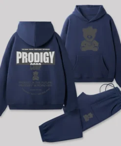 Prodigy Corp Front and Back Printed Geek Fleece Hoodie Set