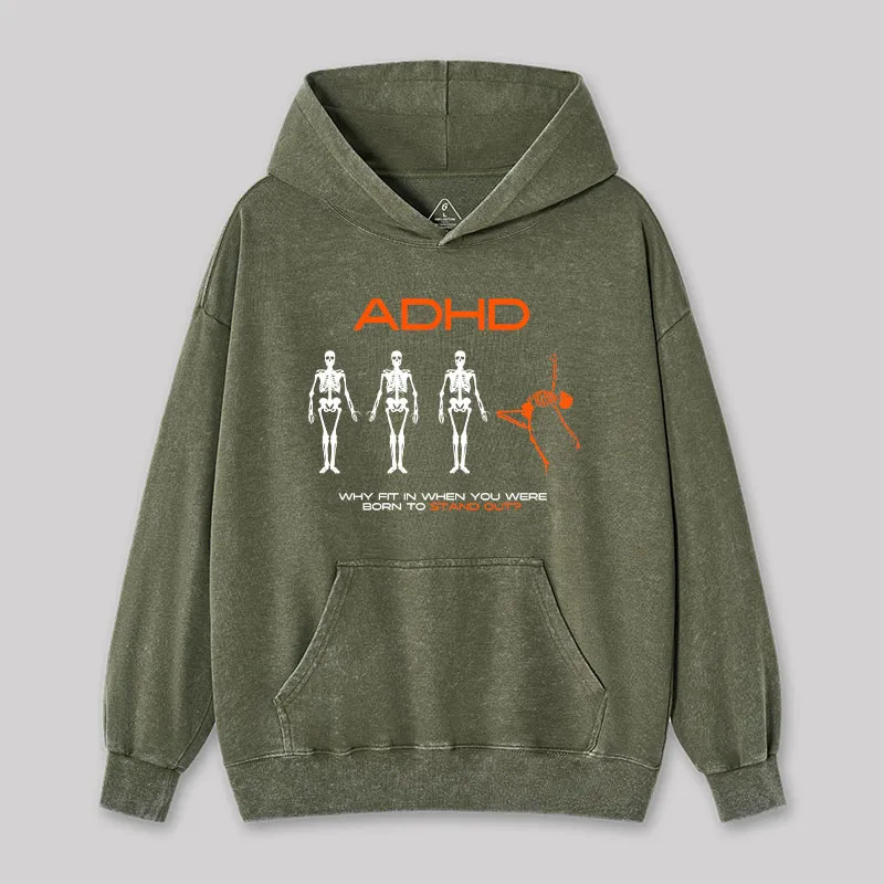 ADHD AWARENESS Washed Hoodie - Image 4