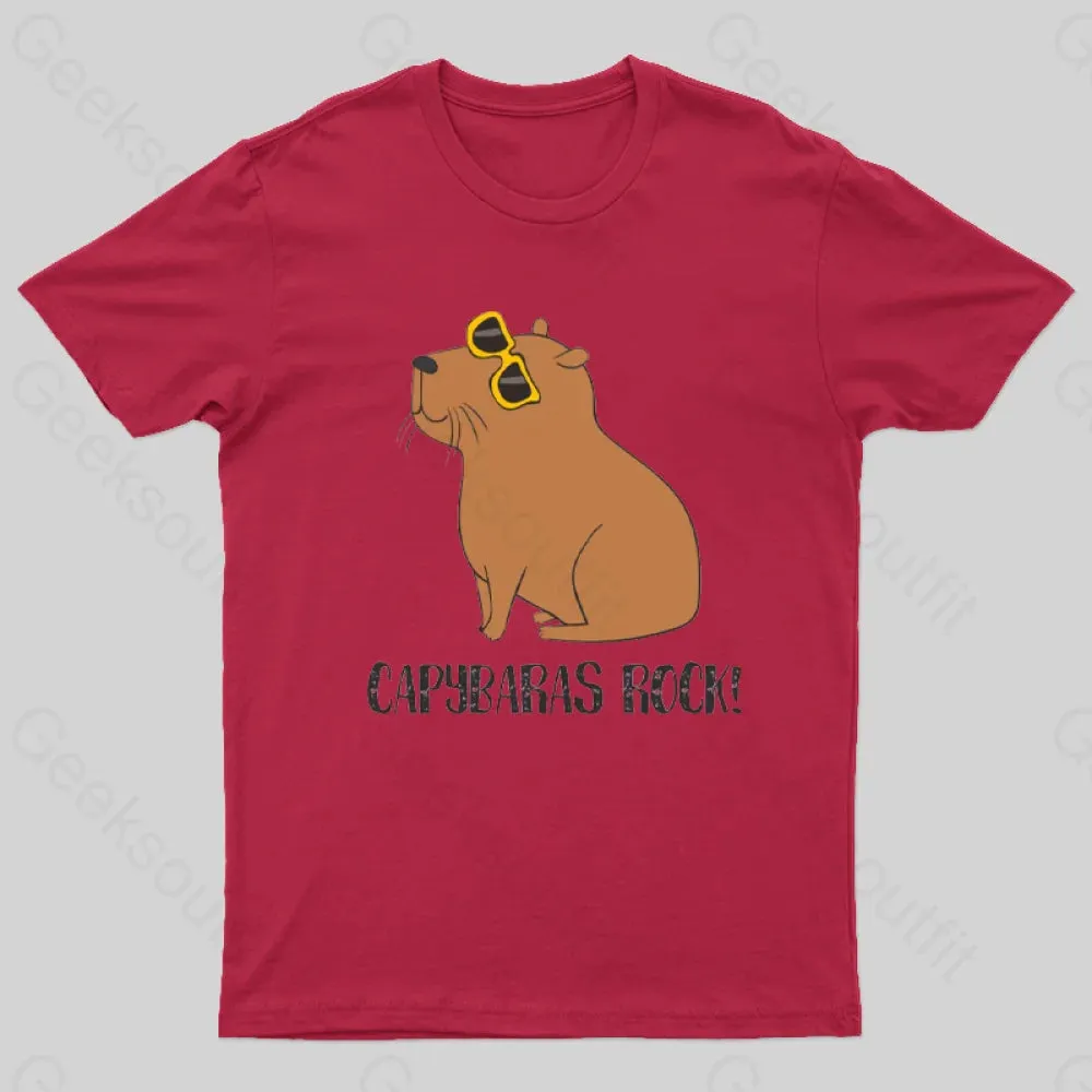 Capybaras Rock! T-Shirt - Image 3