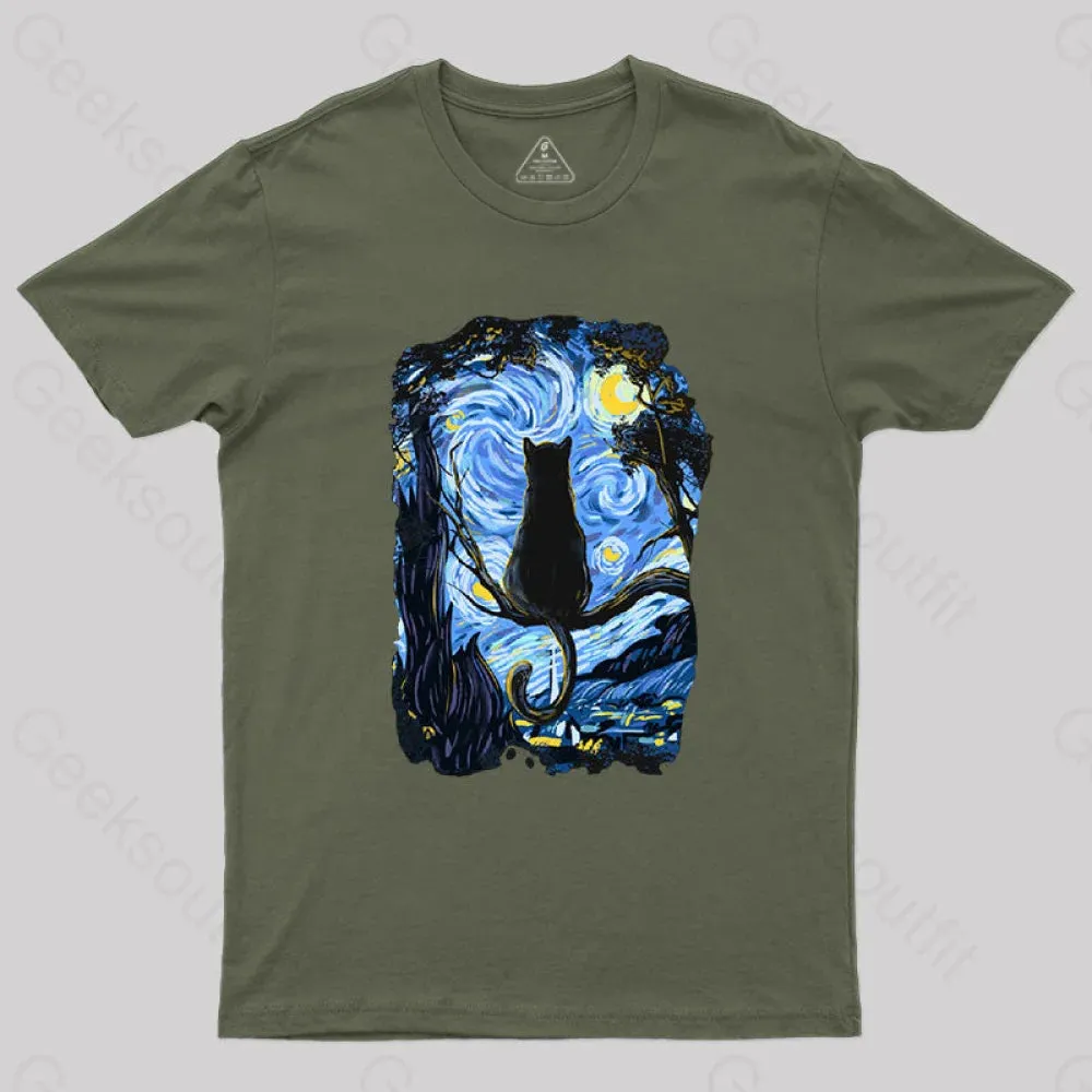 CAT STARRY NIGHT T-Shirt - Image 4
