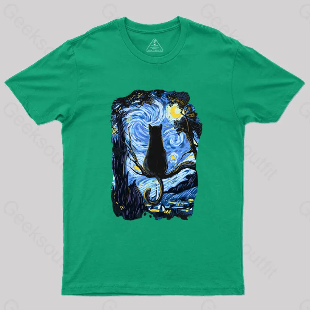 CAT STARRY NIGHT T-Shirt - Image 8