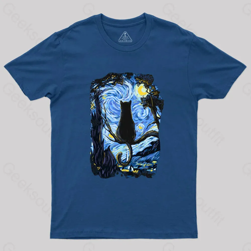 CAT STARRY NIGHT T-Shirt - Image 3