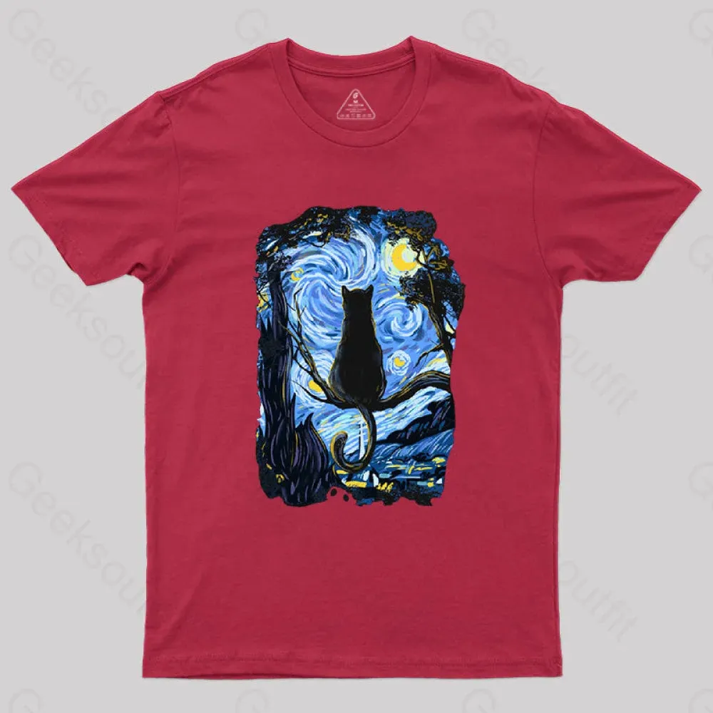 CAT STARRY NIGHT T-Shirt - Image 7