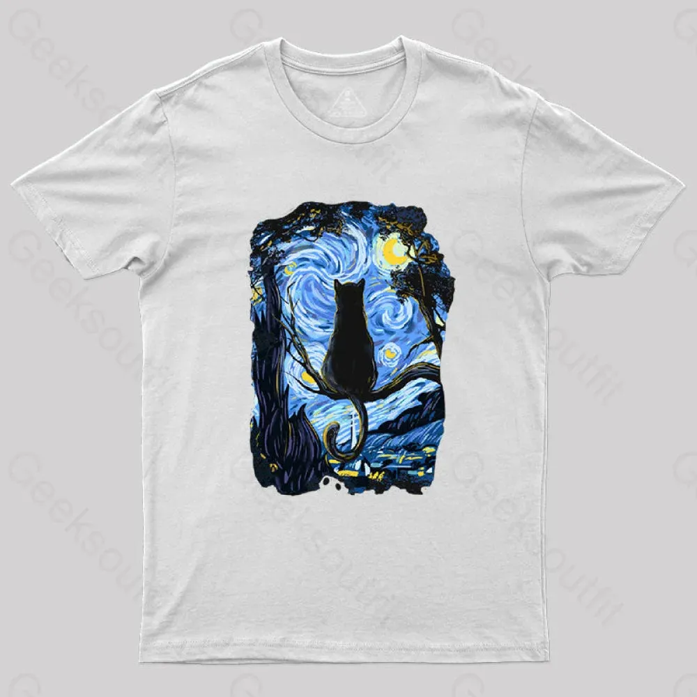 CAT STARRY NIGHT T-Shirt - Image 2