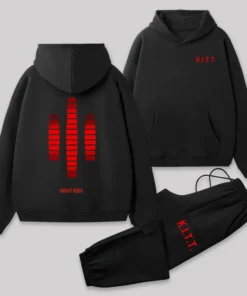KITT Lights Front and Back Printed Geek Fleece Hoodie Set
