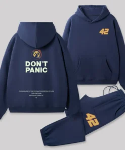 Alternative view of Don't Panic Front and Back Printed Geek Fleece Hoodie Set
