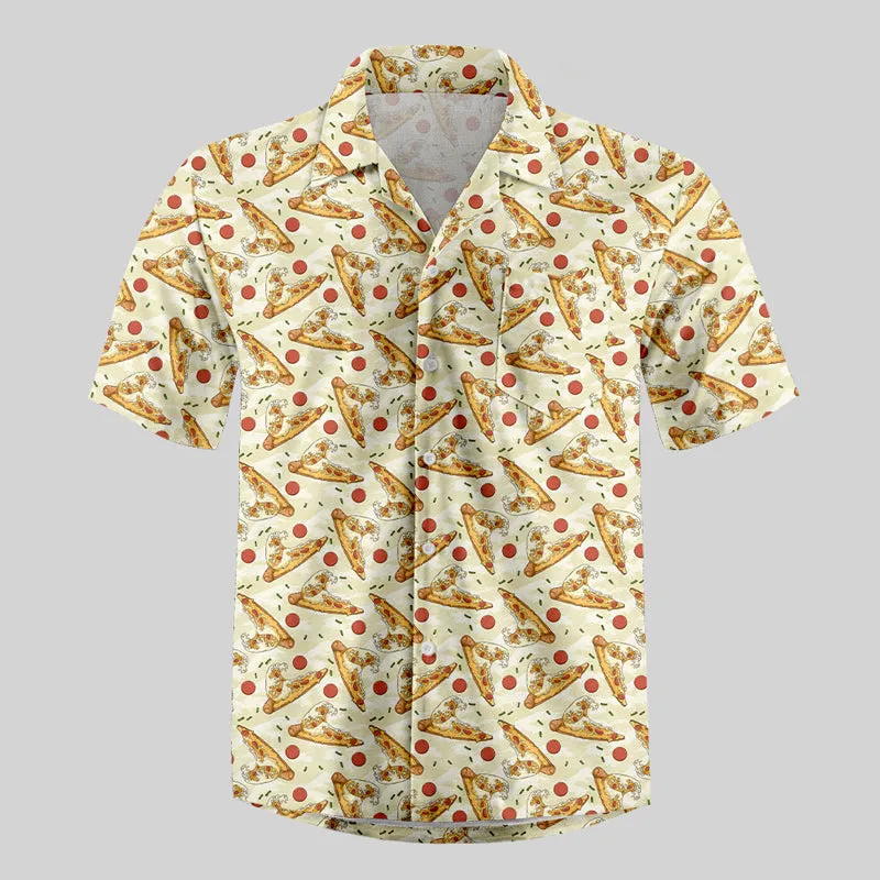 Pizza Surfboard Button Up Pocket Shirt - Image 2