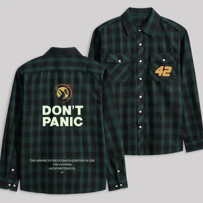Don't Panic Plaid Flannel Shirt