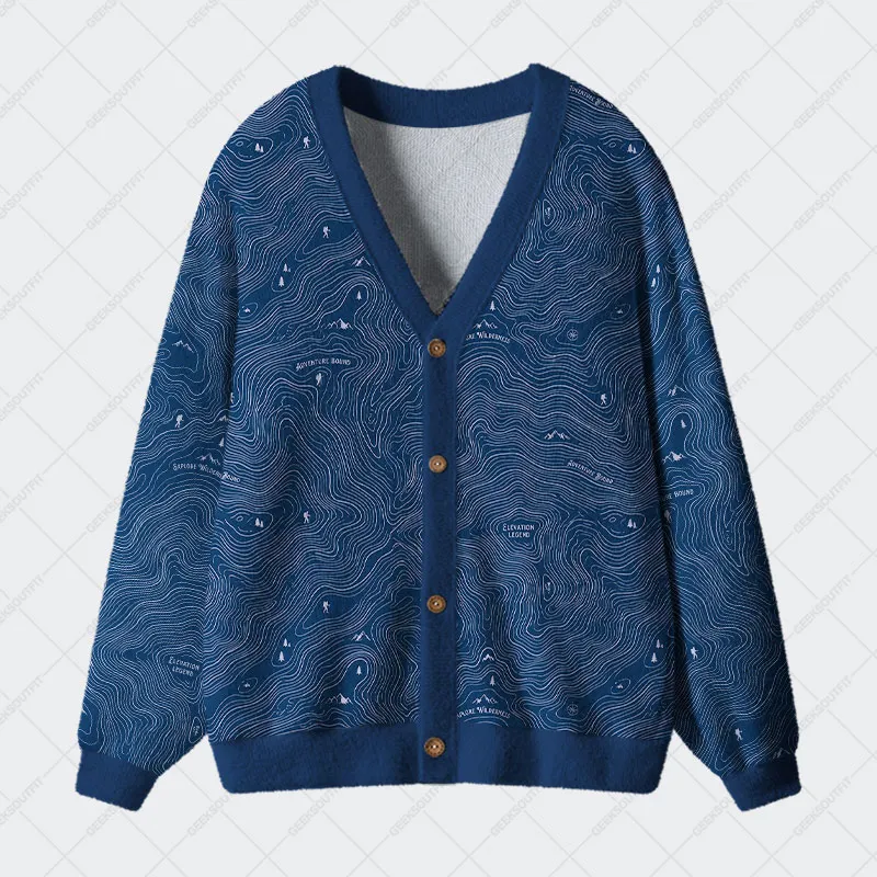 Blue Elevation Geek Ugly Cardigan Sweaters