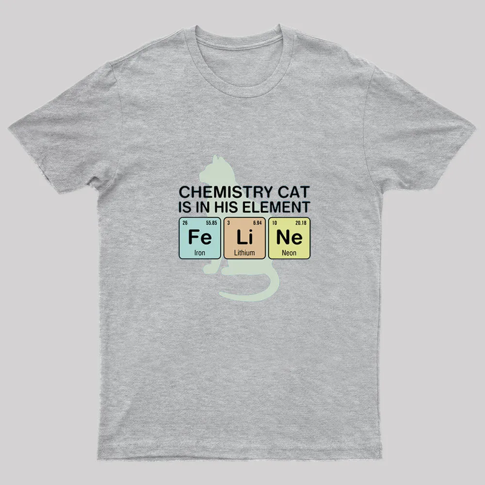 Chemistry Cat Fe Li Ne Nerd T-Shirt - Image 4