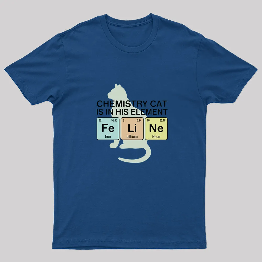 Chemistry Cat Fe Li Ne Nerd T-Shirt