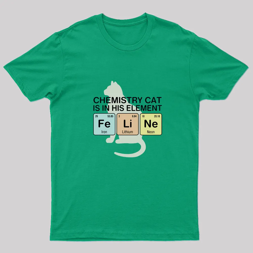 Chemistry Cat Fe Li Ne Nerd T-Shirt - Image 3