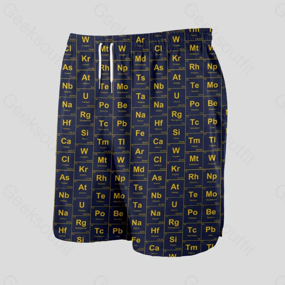 Chemical Elements Navy Geeky Drawstring Shorts - Image 3