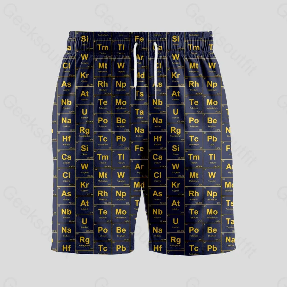 Chemical Elements Navy Geeky Drawstring Shorts - Image 2