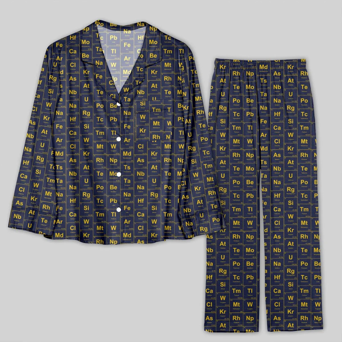 Chemical Elements Navy Pajama Sets