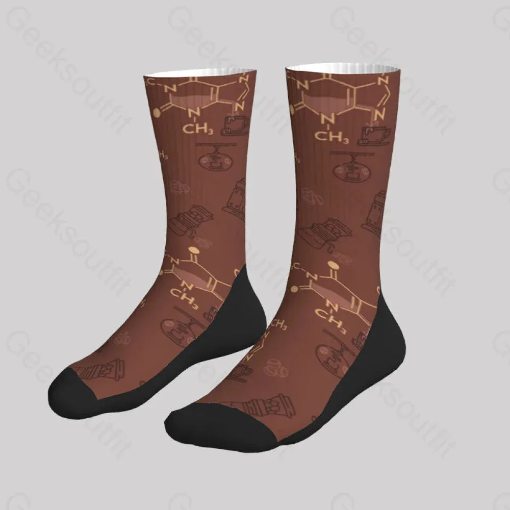 Chemical Formula of Caffeine Men's Socks