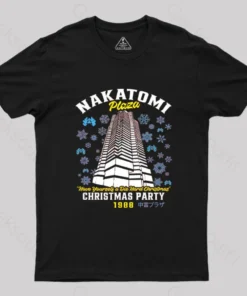 Alternative view of Christmas Nakatomi Building Die Hard Geek T-Shirt