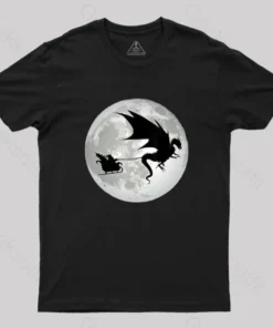 Christmas Santa Claus Moon Shadow T-Shirt