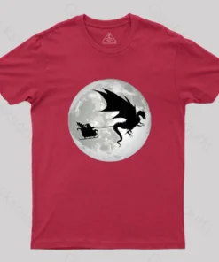 Alternative view of Christmas Santa Claus Moon Shadow T-Shirt