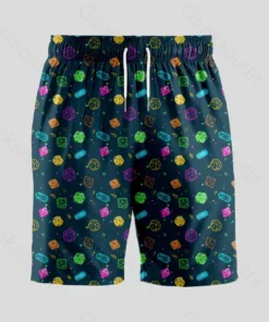 Alternative view of Colorful DND Dice RPG Geeky Drawstring Shorts
