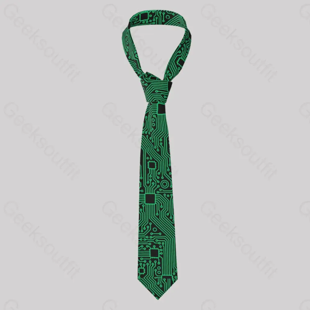 Computer Circuit Board Green Geek Neckties - Image 2