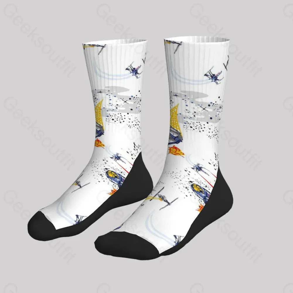 Cosmic War White Men's Socks