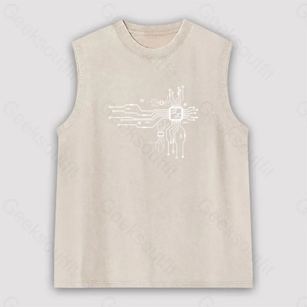 CPU Heart Unisex Washed Tank - Image 5