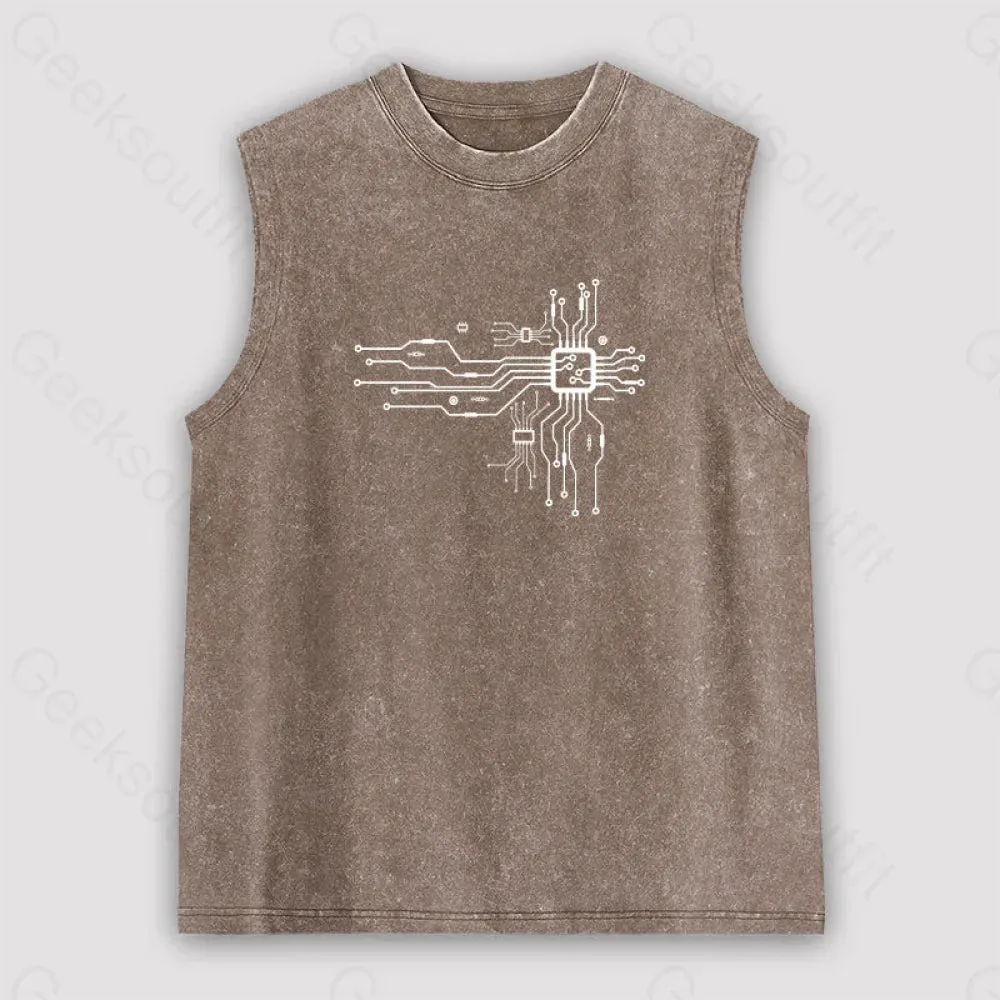 CPU Heart Unisex Washed Tank - Image 3