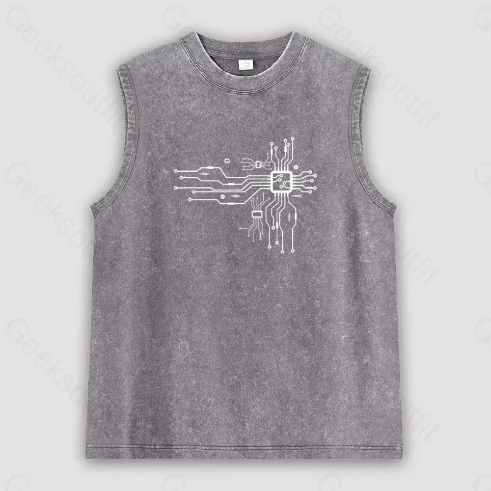 CPU Heart Unisex Washed Tank - Image 2