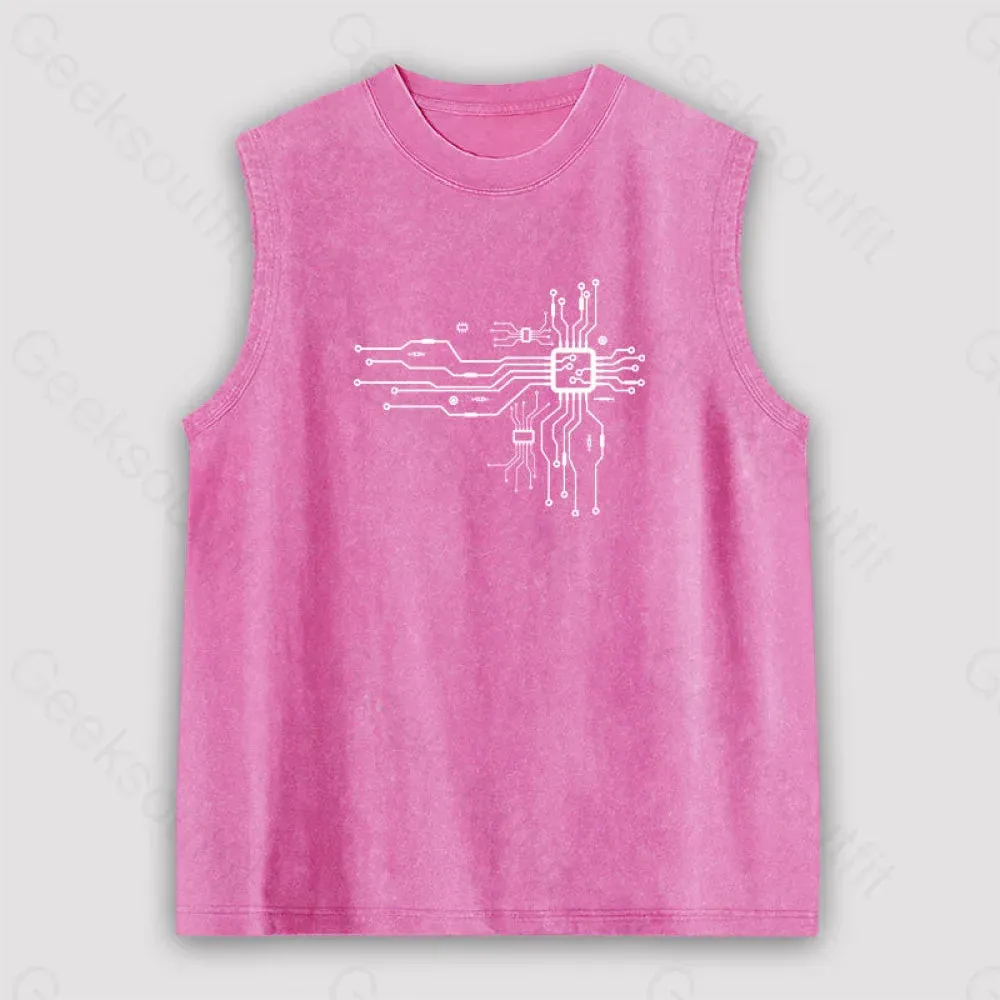 CPU Heart Unisex Washed Tank - Image 4