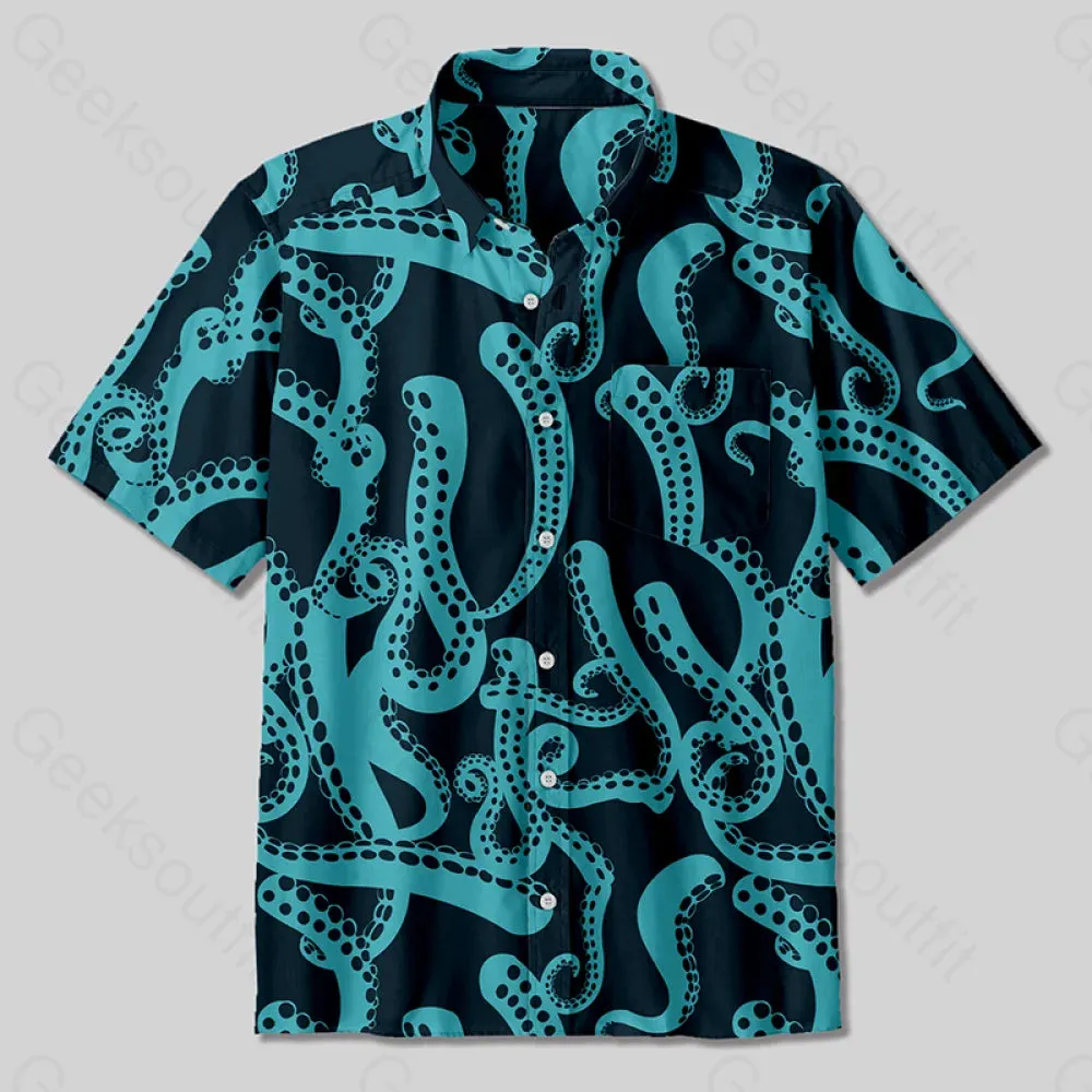 Cthulhu Tentacle Button Up Pocket Shirt